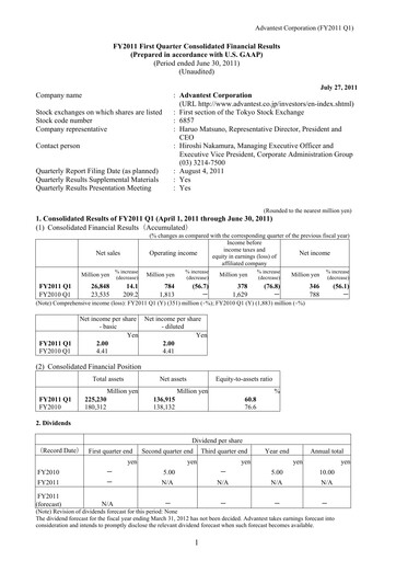 Thumbnail Advantest
 Financial Statement 2011-q1