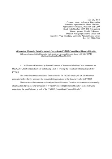 Thumbnail Advantest
 Financial Statement 2013