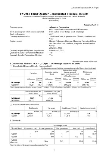 Thumbnail Advantest
 Financial Statement 2014-9m