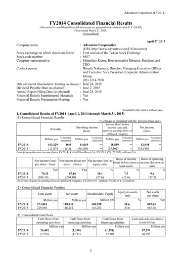 Thumbnail Advantest
 Financial Statement 2014