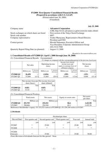 Thumbnail Advantest
 Quarterly Report 2008-q1