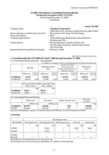 Thumbnail Advantest
 Quarterly Report 2008-q3