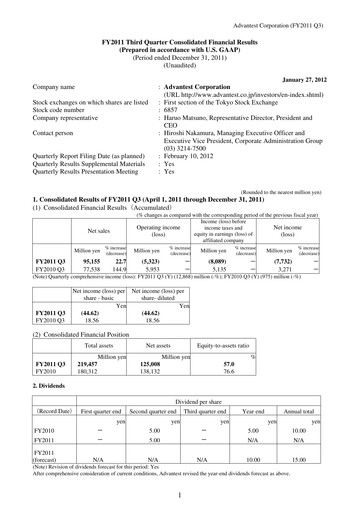 Thumbnail Advantest
 Quarterly Report 2011-q3