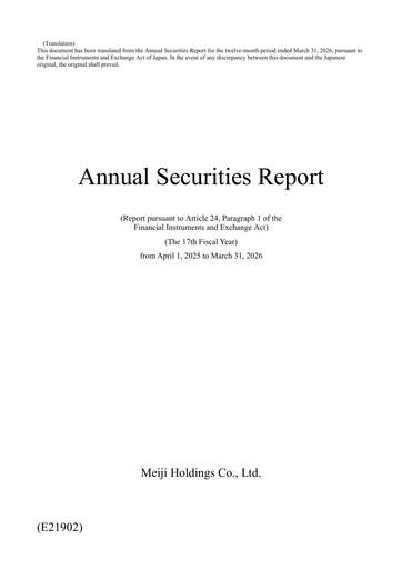 Thumbnail Meiji Holdings Financial Report 2026