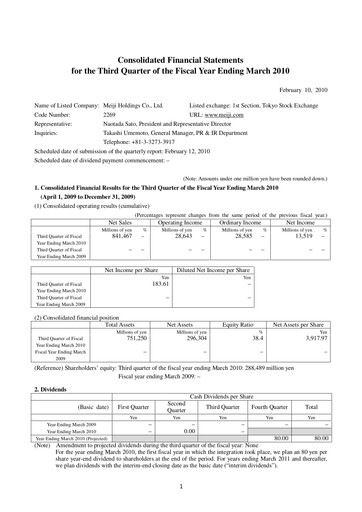 Thumbnail Meiji Holdings Financial Statement 2010-q3