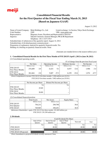 Thumbnail Meiji Holdings Financial Statement 2013-q1