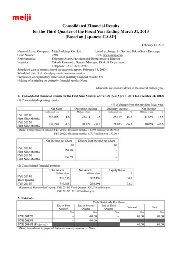 Thumbnail Meiji Holdings Financial Statement 2013-q3