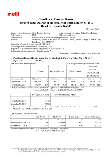 Thumbnail Meiji Holdings Financial Statement 2017-q2