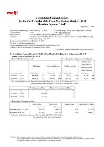 Thumbnail Meiji Holdings Financial Statement 2018-q3