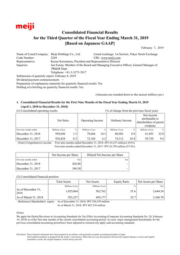 Thumbnail Meiji Holdings Financial Statement 2019-q3