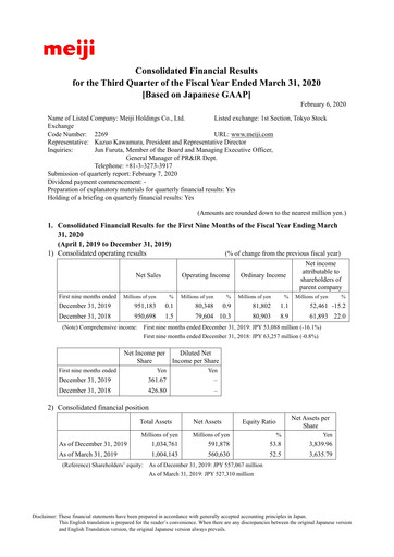 Thumbnail Meiji Holdings Financial Statement 2020-q3