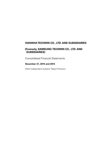Thumbnail Hanwha Aerospace Financial Statement 2015
