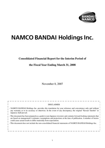 Thumbnail Bandai Namco Half-year Report fy2008-h1