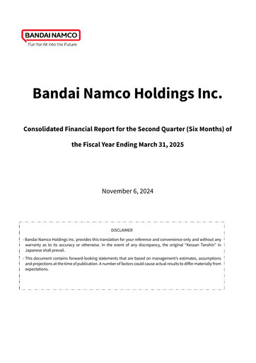 Thumbnail Bandai Namco Half-year Report fy2025-h1
