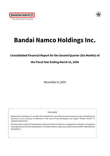 Thumbnail Bandai Namco Half-year Report fy2026-h1