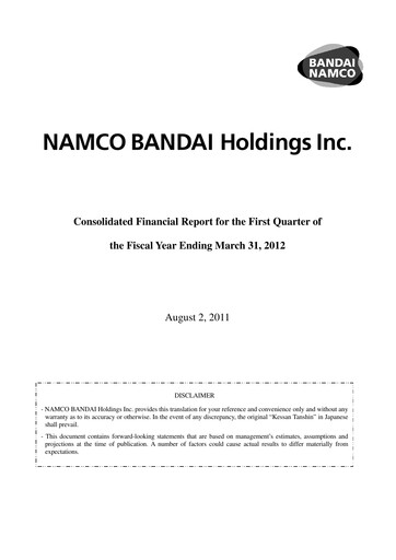 Thumbnail Bandai Namco Quarterly Report fy2012-q1