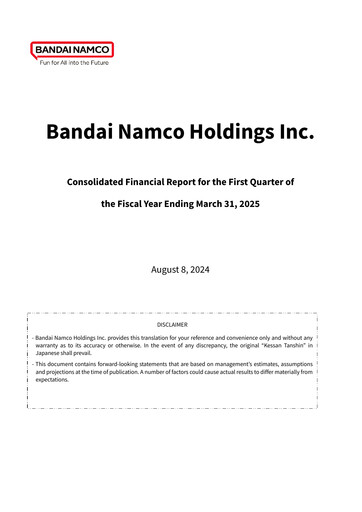 Thumbnail Bandai Namco Quarterly Report fy2025-q1
