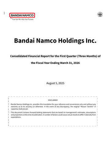 Thumbnail Bandai Namco Quarterly Report fy2026-q1