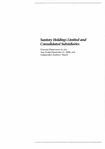Thumbnail Suntory Financial Statement 2009