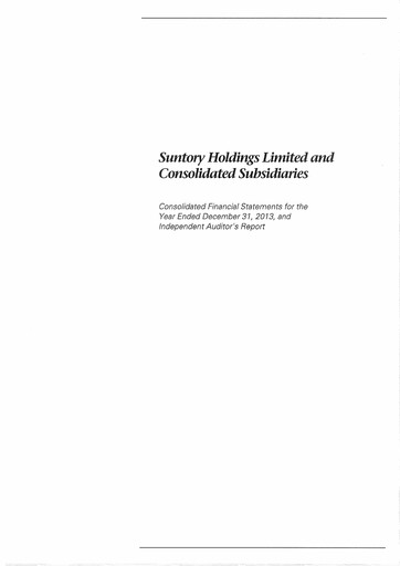 Thumbnail Suntory Financial Statement 2013