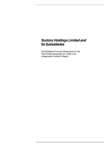 Thumbnail Suntory Financial Statement 2020