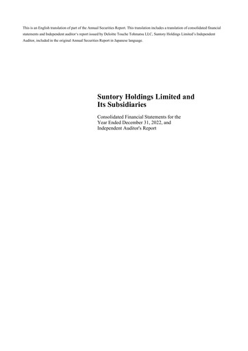 Thumbnail Suntory Financial Statement 2022