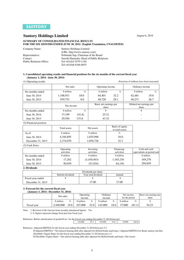 Thumbnail Suntory Half-year Report 2014-h1