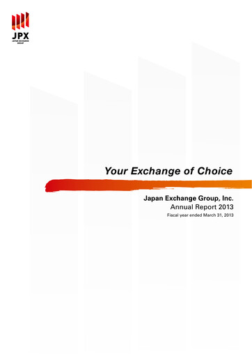 Thumbnail Japan Exchange Group
 Annual Report 2013