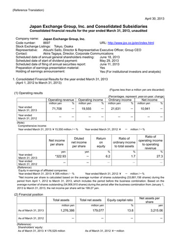 Thumbnail Japan Exchange Group
 Financial Statement fy2012