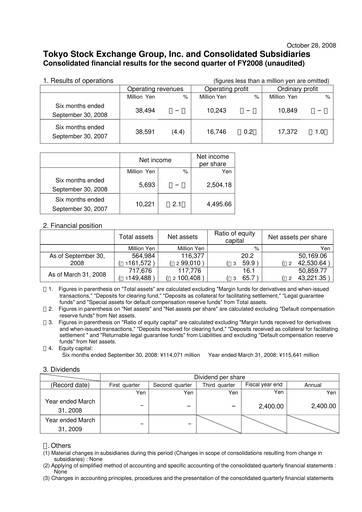 Thumbnail Japan Exchange Group
 Half-year Report 2008-h1