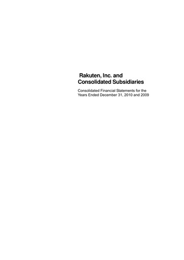 Thumbnail Rakuten Financial Statement 2010