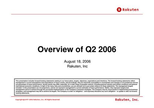 Thumbnail Rakuten Half-year Report 2006-h1