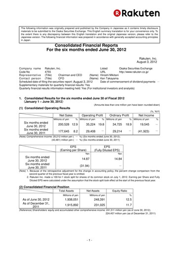 Thumbnail Rakuten Half-year Report 2012-h1