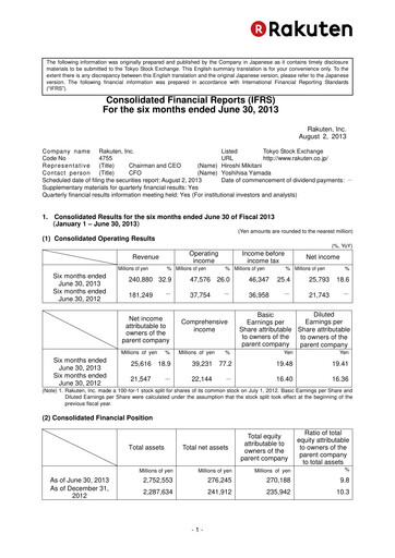 Thumbnail Rakuten Half-year Report 2013-h1
