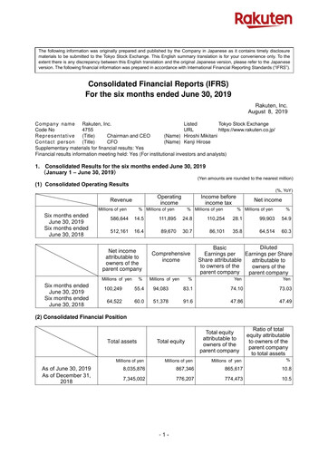 Thumbnail Rakuten Half-year Report 2019-h1