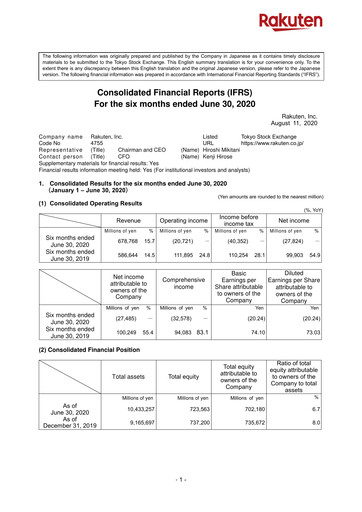 Thumbnail Rakuten Half-year Report 2020-h1