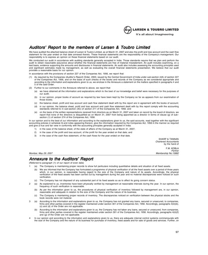 Thumbnail Larsen & Toubro

 Financial Report 2006