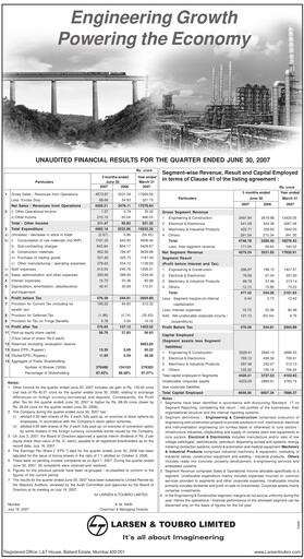 Thumbnail Larsen & Toubro

 Quarterly Report 2007-q1