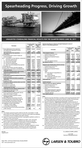 Thumbnail Larsen & Toubro

 Quarterly Report 2011-q1