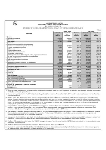 Thumbnail Larsen & Toubro

 Quarterly Report 2018-q4