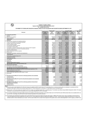 Thumbnail Larsen & Toubro

 Quarterly Report 2019-q2