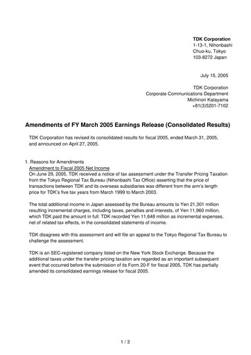 Thumbnail TDK
 Financial Statement 2005