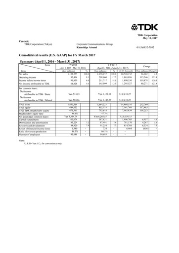 Thumbnail TDK
 Financial Statement 2017