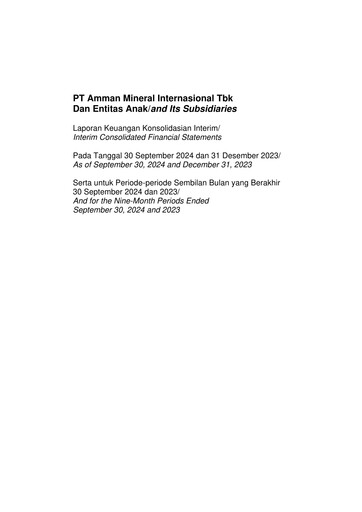 Thumbnail PT Amman Mineral Internasional Tbk Financial Statement 2024-9m
