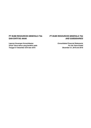 Thumbnail PT Bumi Resources Minerals Tbk Financial Statement 2019