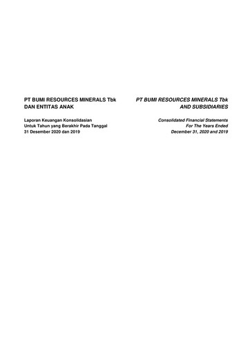 Thumbnail PT Bumi Resources Minerals Tbk Financial Statement 2020