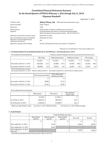 Thumbnail Sekisui House
 Half-year Report fy2013-h1