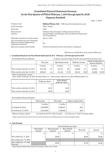 Thumbnail Sekisui House
 Quarterly Report fy2019-q1