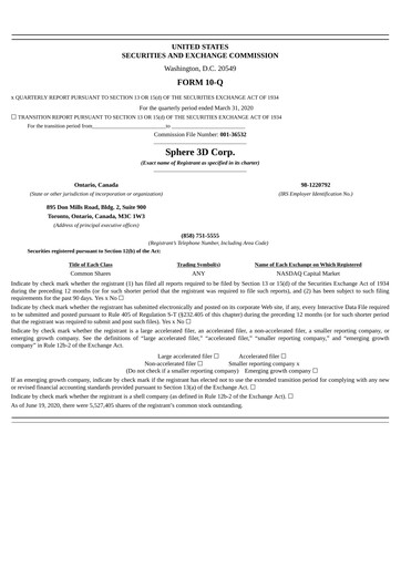 Thumbnail Sphere 3D Quarterly Report 2020-q1
