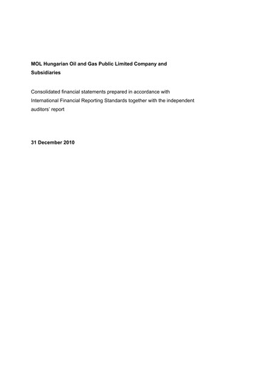 Thumbnail MOL Group Financial Statement 2010